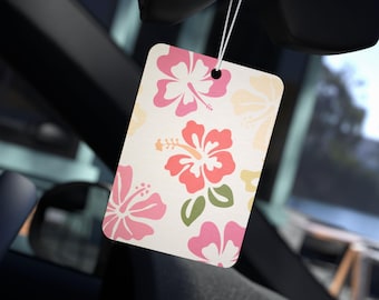 Odświeżacz powietrza do samochodu o zapachu różowego hibiskusa