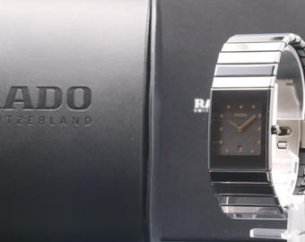 N Mint /W Box Rado Diastar 111.0348.3 Date Black Ceramics Quartz Men’s Watch