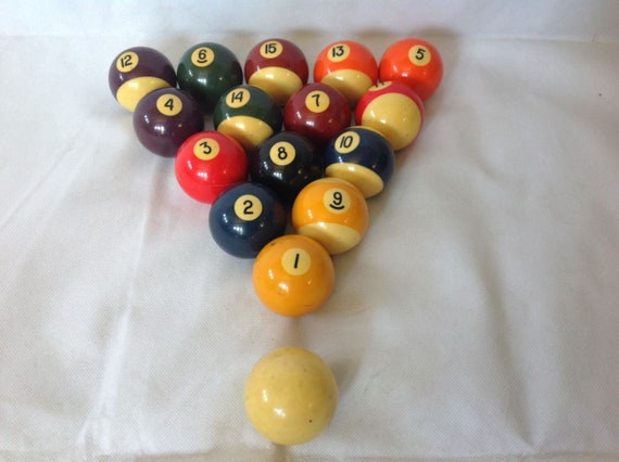 Vintage Pool Balls Billiard Balls Pool Table Etsy