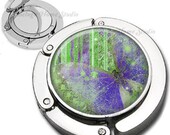 Beautiful Butterfly Purse Hook Bag Hanger With Lipstick Compact Mirror