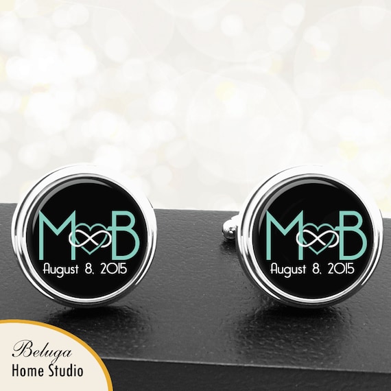 Download Personalized Infinity Wedding Cufflinks With Initials And Date Etsy