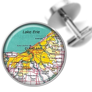 Cartes Destination boutons de manchette Cleveland Ohio garçons d’honneur mariage fête des pères fête les papas hommes