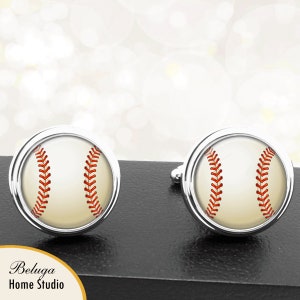 Baseball Cufflinks / Groomsmen, Weddings, Fathers, Dads, Gifts for Men, Sports Fans