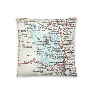 Tolle Salzseen Utah Vintage Landkarten Kissen / UT Karte Geschenke / Home Decor / Housewarming / Inklusive Einsatz