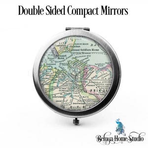 Aangepaste kaart compacte spiegel Norfolk Virginia antieke kaart bruidsmeisje geschenken cosmetische spiegel gepersonaliseerde geschenken moeder verjaardagen dames meisjes vrouwen