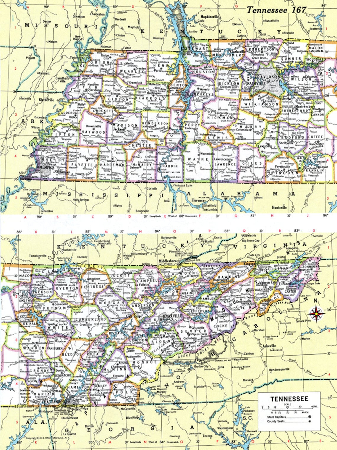 Tennessee Charm Bracelet / Ten Mile TN Map Bracelet / City Etsy