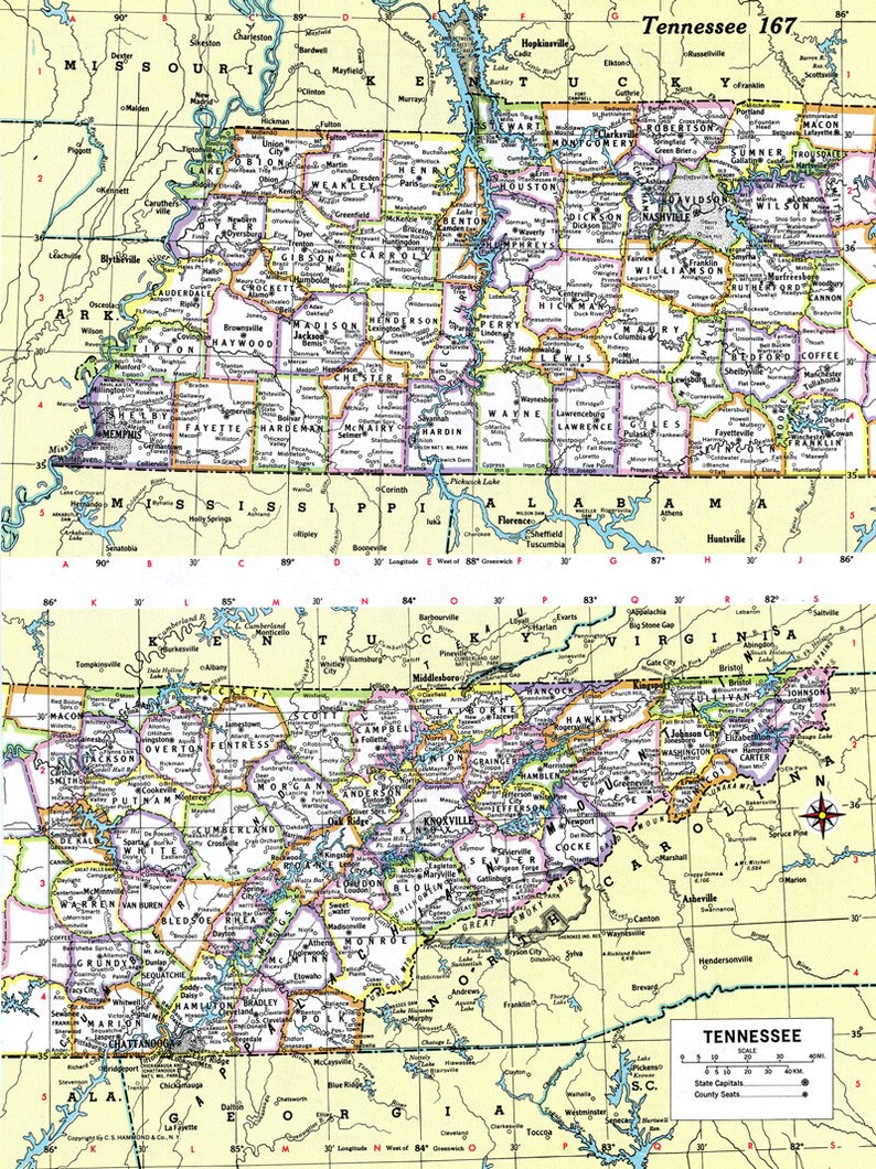 Tennessee Charm Bracelet / Ten Mile TN Map Bracelet / City Etsy