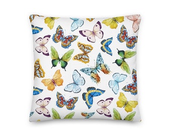 Custom Pillows / Butterflies Pattern Decorative Pillow / Home Decor / Throw Pillow / Sofa Pillow / Housewarming Gifts / Butterfly Design