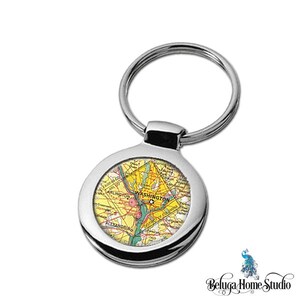 Kaart sleutelhanger DC Maryland Virginia sleutelring Fob
