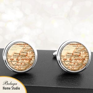Carte de boutons de manchette boutons de manchette Johannesburg Afrique du Sud pour les garçons d’honneur marié fiancé anniversaire mariage fête des pères les papas hommes