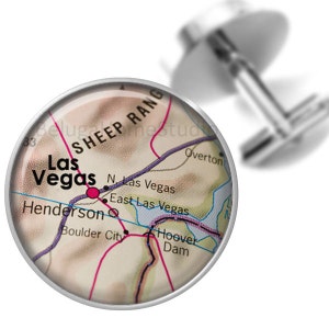 Karten Destination Manschettenknöpfe Las Vegas Henderson Hoover Dam Trauzeugen Hochzeit Party Väter Väter Männer