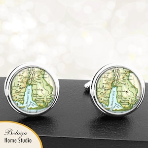 Manschettenknopf Mobile AL handgemachte Cuff Links Stadtstaat ordnet Alabama Groomsmen Hochzeit Partei Väter Väter Männer