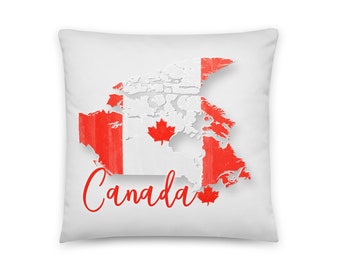 Country of Canada Pillow With Canadian Flag /  New Home Gift / Decorator Pillows / Home Decor / Includes Insert / Most Countries Available