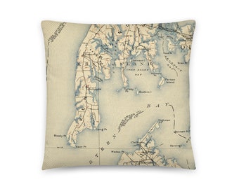 Maryland Map Pillow / Kent Island / Home Decor / New Home Housewarming Gifts / Decorative Throw Pillows / Insert is Included