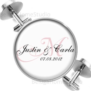 Personalized Wedding Monogram Cufflinks Cuff Links Grooms Wedding Anniversary Sweethearts