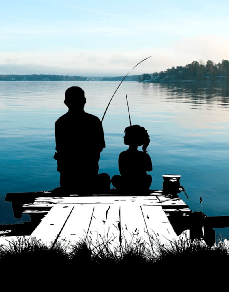 Father Daughter Fishing On The Dock A Daddy Is A Girls -5561