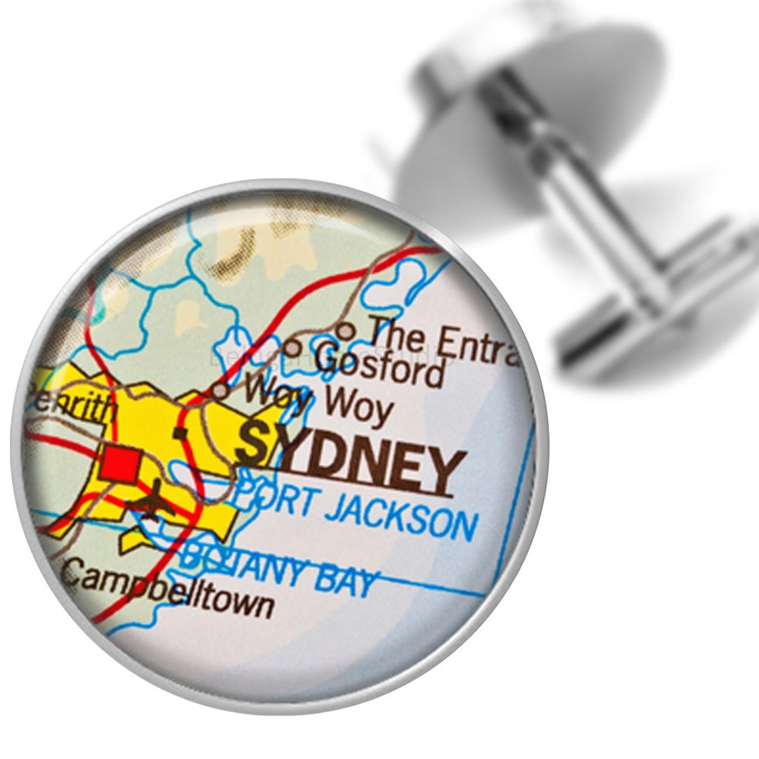 Cufflinks Sydney Australia Maps Handmade Cufflinks Groomsmen Wedding