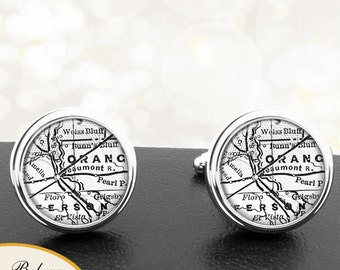 Map Cufflinks Beaumont TX Cuff Links State of Texas for Groomsmen Wedding Party Fathers Dads Men