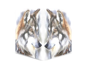Boho Wolf PU Leather Wallet / Wolves / Wild Animals / Gifts For Him / Bi-fold Wallet