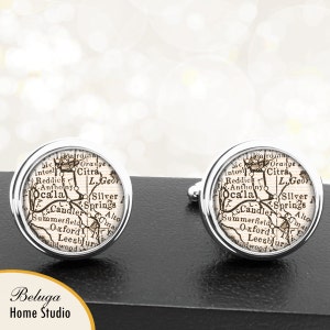 Karte Stadtpläne Cufflinks Ocala FL handgefertigte Manschettenknöpfe Florida Groomsmen Hochzeit Partei Väter Väter Männer