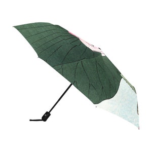 Rain Umbrella / Famous Artists Pink Flowers Ohara Koson / Japanese / Anti UV Automatic Premium Umbrella with Outside or Underside Printing image 6