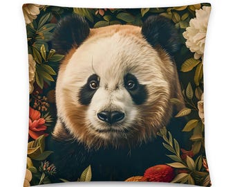 William Morris Kissen Panda Bär, wilde Tiere, Zoo-Tier, Dekokissen, Sofa, Stuhl Akzent, Housewarming, Wohnkultur, Einlage inklusive