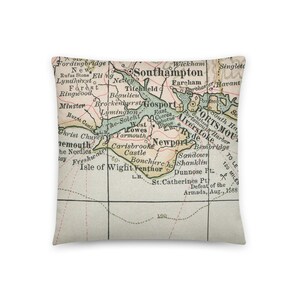 Vereinigtes Königreich Karte Kissen / Isle of Wight UK werfen Kissen / Home Decor / Benutzerdefinierte Karte Kissen / Housewarming neues Zuhause / Hochzeitsgeschenke