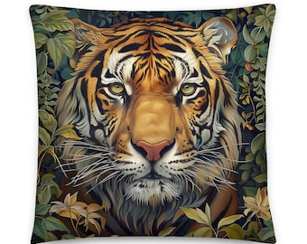 William Morris Kissen Tiger, Dekokissen, Sofa oder Stuhl Akzent, Housewarming Geschenk, Wohnkultur, inklusive Einsatz, wilde Dschungeltiere