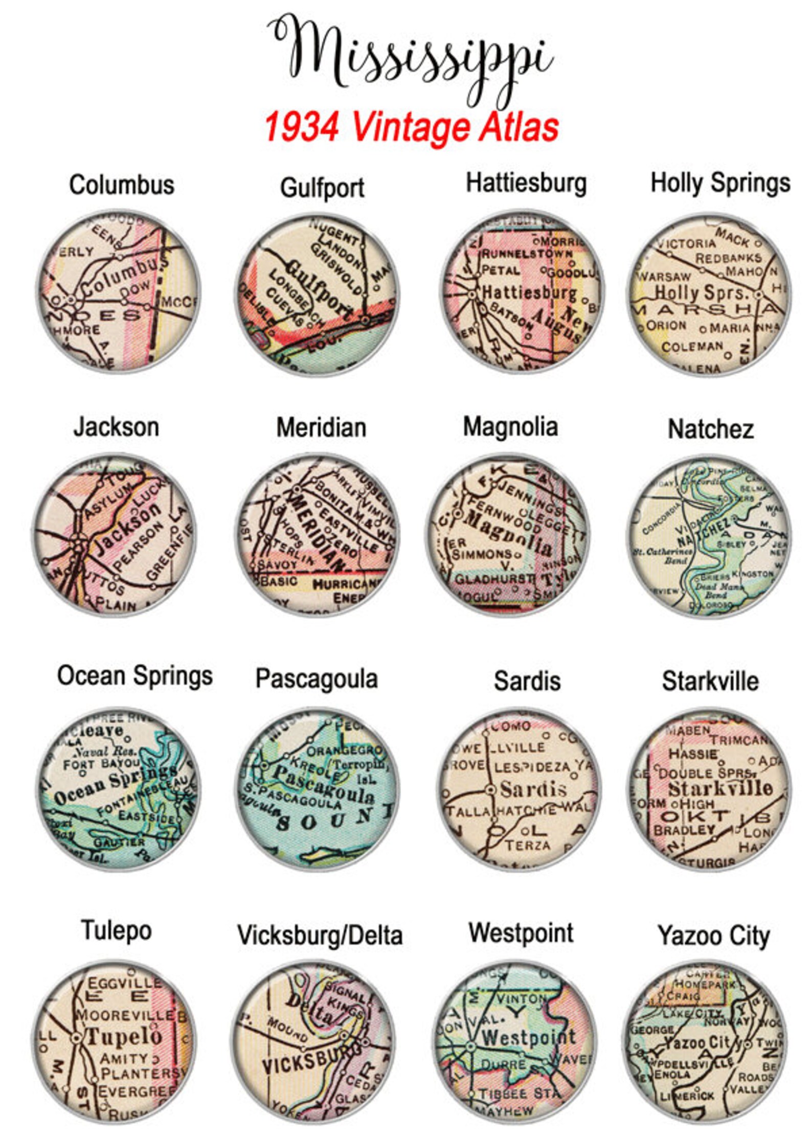 Port Gibson MS Map Charm Bracelet State of Mississippi Bangle Etsy