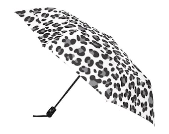 Rain Umbrella / Patterns White Leopard / Anti UV Automatic Premium Umbrella / Outside or Underside Printing