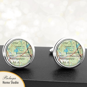 Manschettenknopf Auburn AL handgemachte Cuff Links Stadtstaat ordnet Alabama Groomsmen Hochzeit Partei Väter Väter Männer