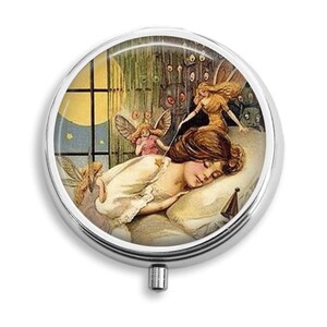 Pill Case Fairy Watching Over Me While I Sleep Pill Box Case Trinket Box Vitamin Holder Medicine Box Mint Tin Gifts For Her