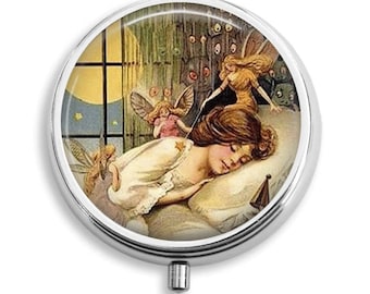 Pille Fall Fee beobachten über mich, während ich Schlaf Pill Box Fall Schmuckkästchen Vitamin Halter Medizin Box Mint Zinn Geschenke für Sie