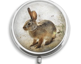 Pill Box Pill Case Bunny Rabbit Background Pill Holder Pill Container Trinket Box Vitamin Holder Medicine Box