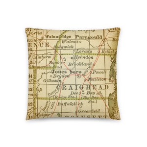 Arkansas Mappa Cuscino / Jonesboro AR Gettare Cuscino / State City Mappe Home Decor / Custom Map Pillows / Housewarming / Nuova Casa / Regali di nozze