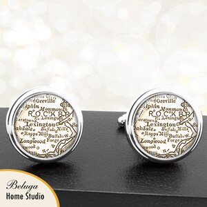 Virginia Cufflinks / kaart Manchetknopen / Lexington / bruiloft Manchetknopen / Groomsmen Giften bruidegom beste Man verjaardag afstuderen mannen vaders / VA