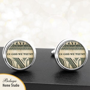 American Dollar In God We Trust Cufflinks Handmade Cuff Links