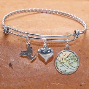 Karte Armband Manhattan Beach Coney Island State NY Armreif Armband Landkarte Schmuck Edelstahl Armreif