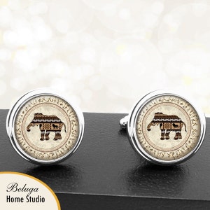 Elephant  Cufflinks Pewter African Safari Gift Boxed NEW 116 