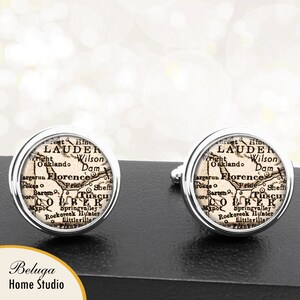 Manschettenknopf Florenz AL handgemachte Cuff Links Stadtstaat ordnet Alabama Groomsmen Hochzeit Partei Väter Väter Männer