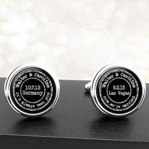 Cufflinks Your Story Personalized Handmade Cuff Links for Grooms Fiance Wedding Men