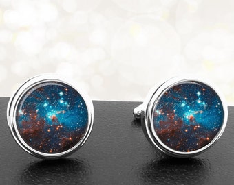 Cufflinks Nebula Handmade Cuff Links Fathers Dads Men French Cuff Accessory