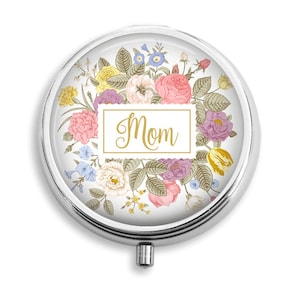 Personalized Pill Box Vintage Flowers Mom Pill Case Pill Holder Pill Container Trinket Box PillBox Vitamin Holder Medicine Box Mint Tin