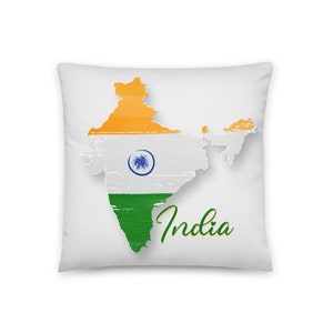 Country of India Kissen mit indischer Flagge / Neues Zuhause Geschenk / Dekorateur Kissen / Wohnkultur / Inklusive Einsatz / Die meisten Länder verfügbar