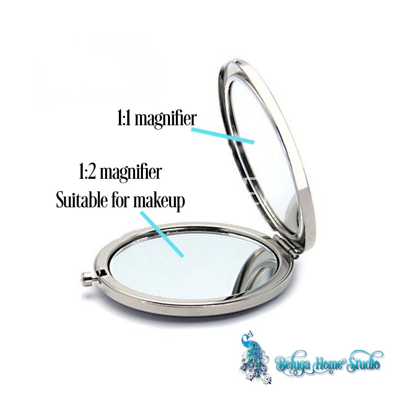 Brautjungfer Spiegel Set – 9 Stück, Graviert (Braut, Trauzeugin Etc.), Kompakt, Hochzeitsgeschenk In Silber