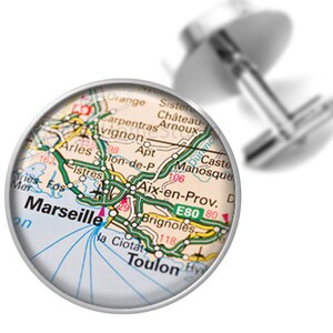 Manschettenknöpfe Marseille Frankreich Trauzeugen Hochzeit Partei Väter Väter Männer Karte