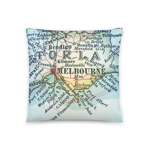 Australia Mapa Almohada / Melbourne / Decoración del hogar / Nuevo hogar Regalos de bienvenida / Almohadas decorativas / Inserto incluido / Cuadrado o lumbar