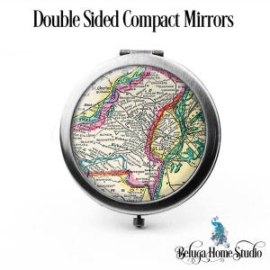Custom Map Compact Mirror St Louis Missouri Antique Map Bridesmaid Gifts Cosmetic Mirror Personalized Gifts Mom Birthdays Ladies Girls Women