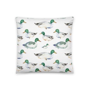 Duck Pattern Decorative Pillow / Mallards / Bird Watchers / Home Decor / Man Cave / Sofa Pillow / Gifts for Men