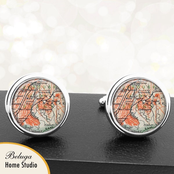 Map Cufflinks New York Burough of Bronx Handmade Cuff Links USA City State Maps New York Groomsmen Wedding Fathers Dad Men